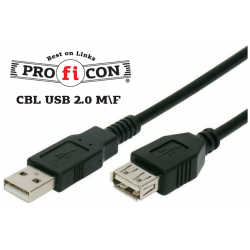 Proficon CBL USB 2.0 M/F 5 μέτρα εύκαμπτο καλώδιο ποιότητας αρσενικό θηλυκό